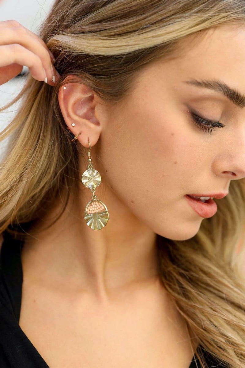 Golden Sunburst Drop Earrings | earrings