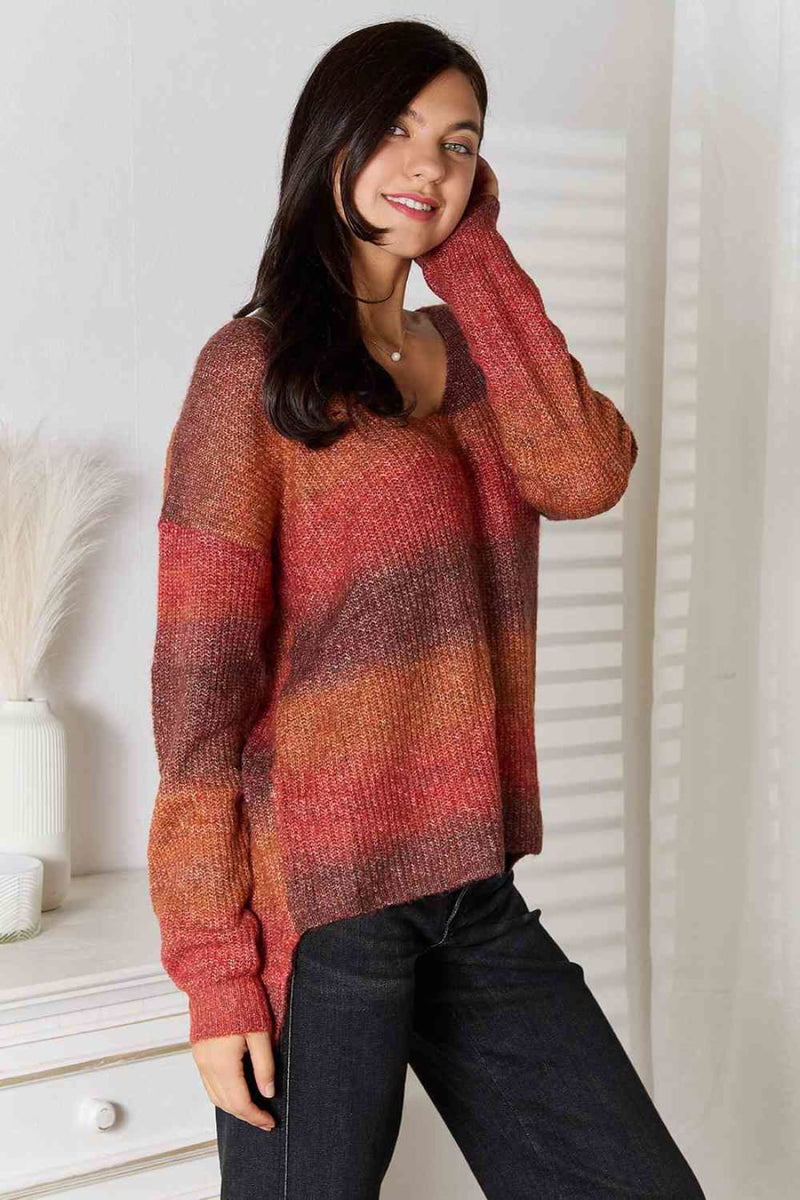 Gradient V-Neck Sweater | Sweaters & Cardigans