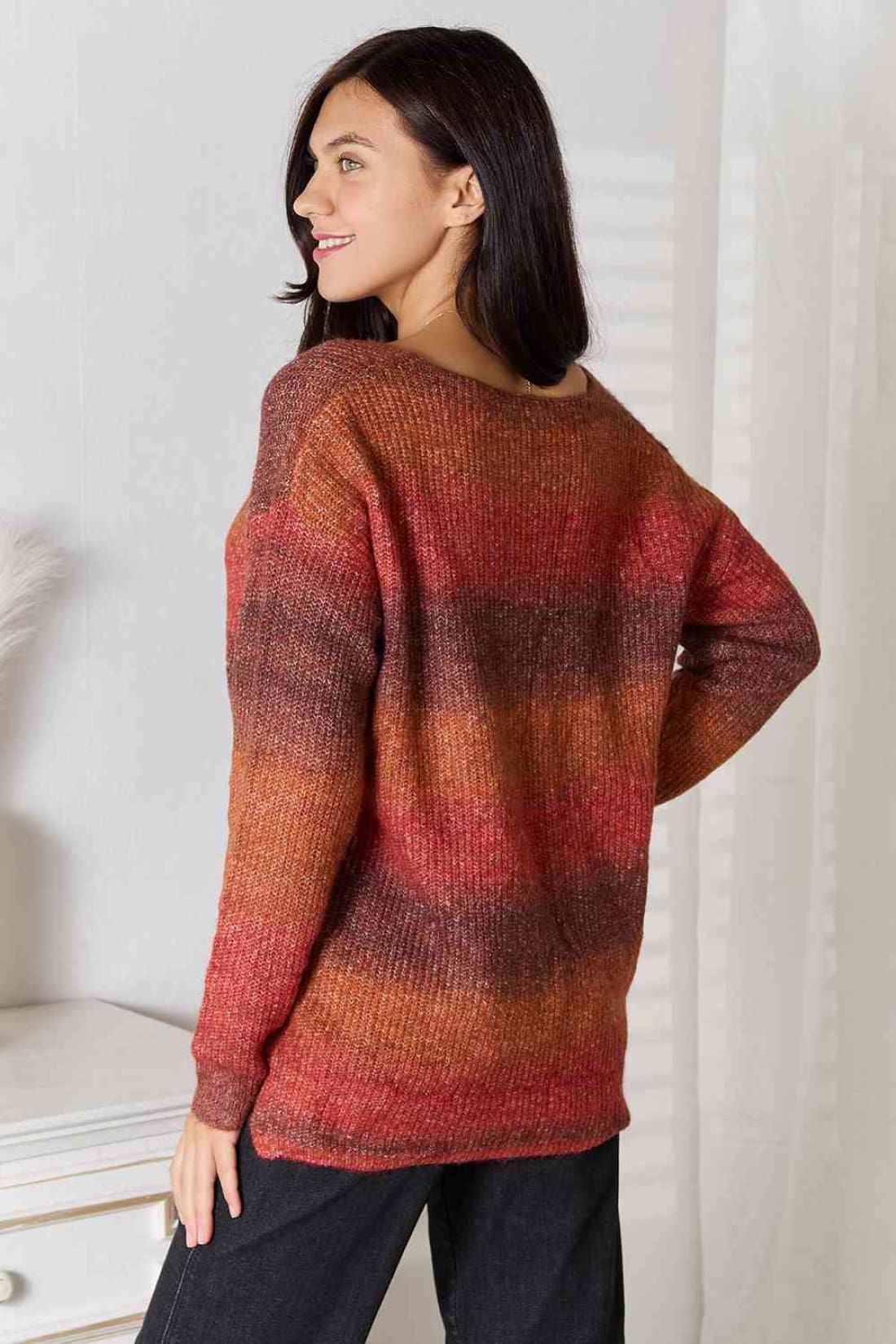 Gradient V-Neck Sweater | Sweaters & Cardigans