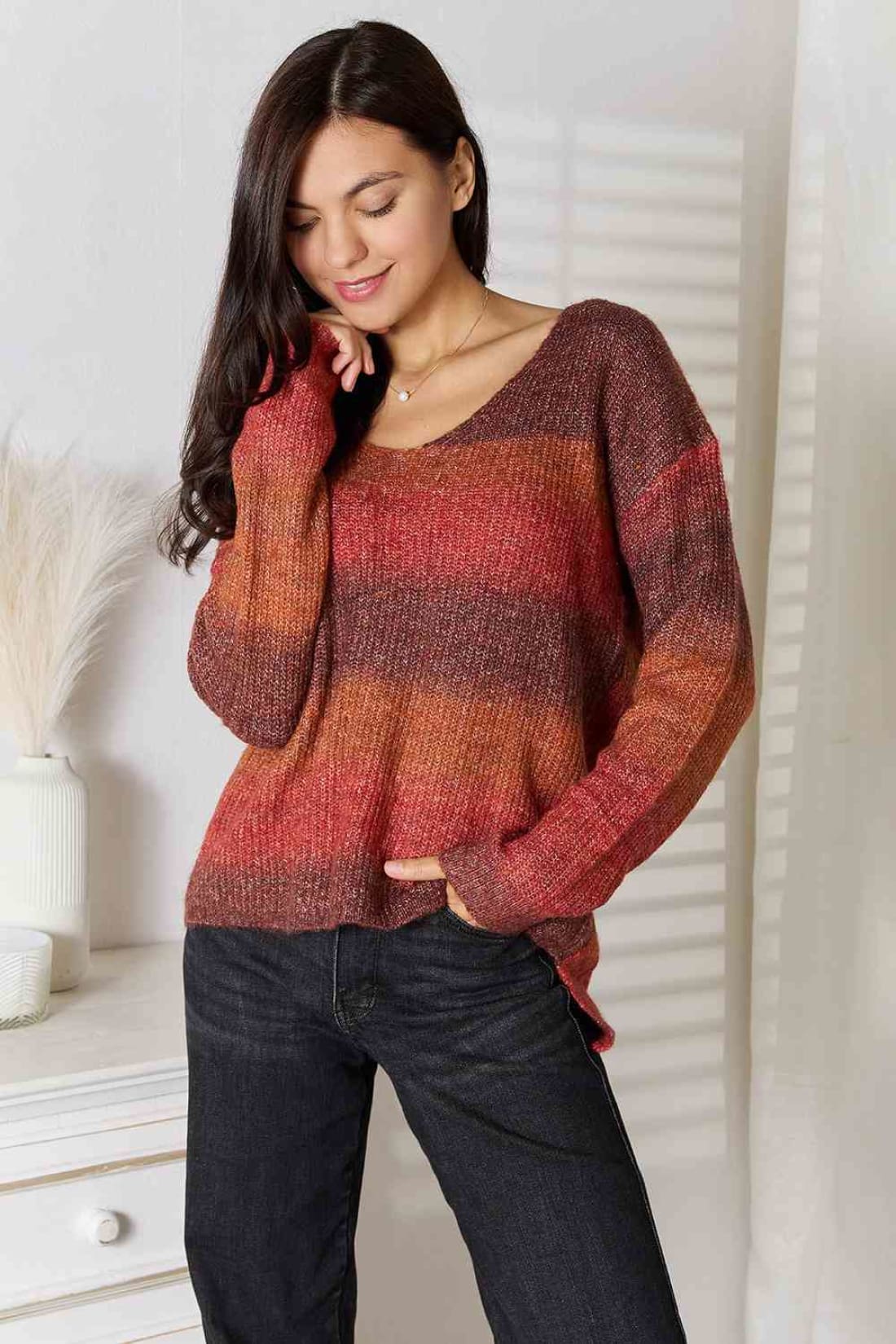 Gradient V-Neck Sweater | Sweaters & Cardigans