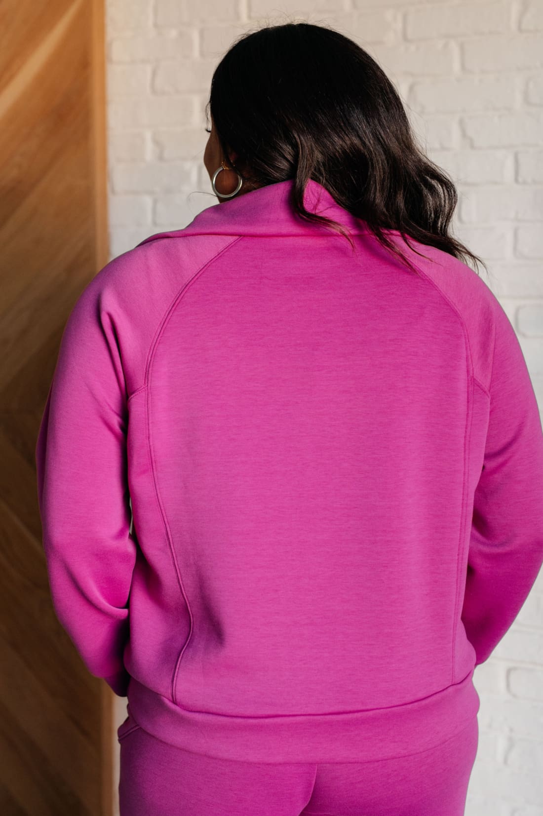 Hamptons Travel Half Zip Pullover in Magenta | Athleisure