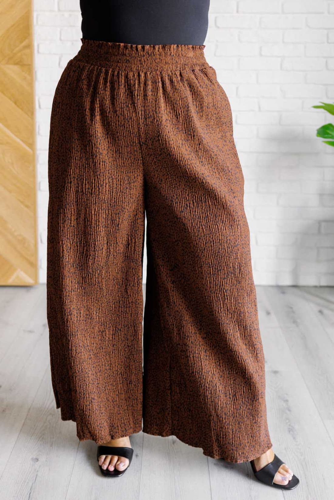 Harmony High Rise Wide Leg Pants in Brown | Bottoms