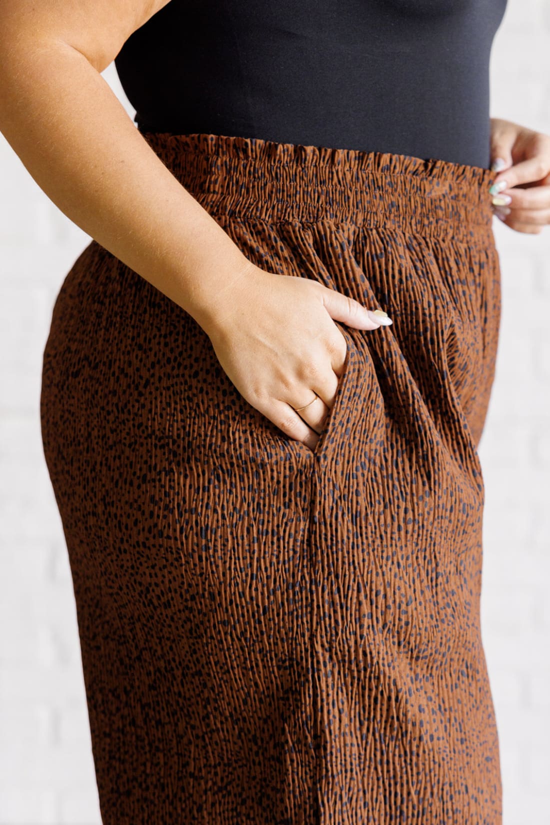 Harmony High Rise Wide Leg Pants in Brown | Bottoms