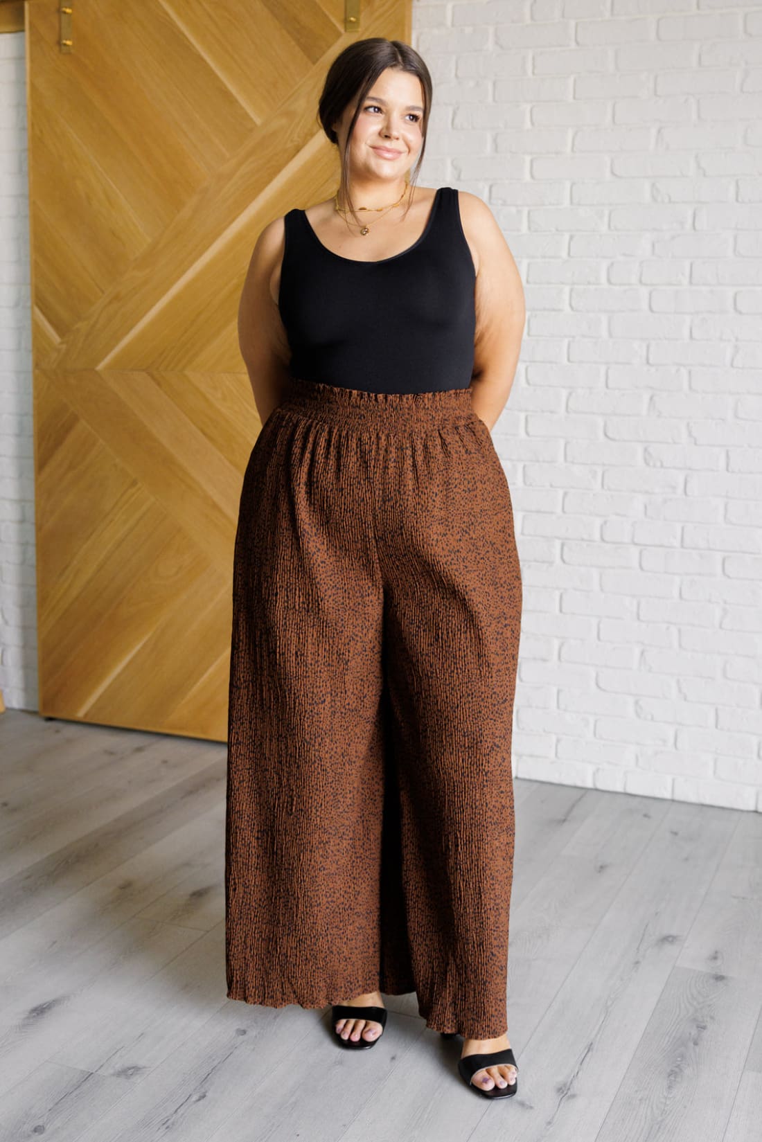 Harmony High Rise Wide Leg Pants in Brown | Bottoms