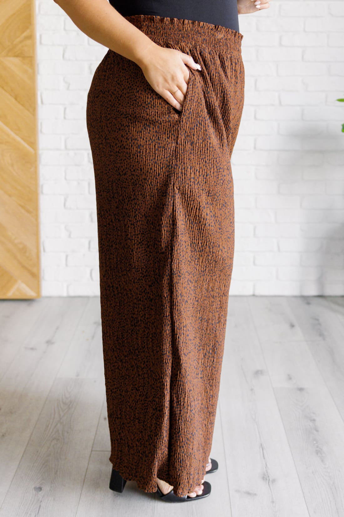 Harmony High Rise Wide Leg Pants in Brown | Bottoms