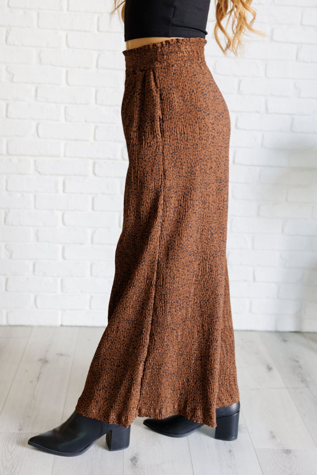 Harmony High Rise Wide Leg Pants in Brown | Bottoms