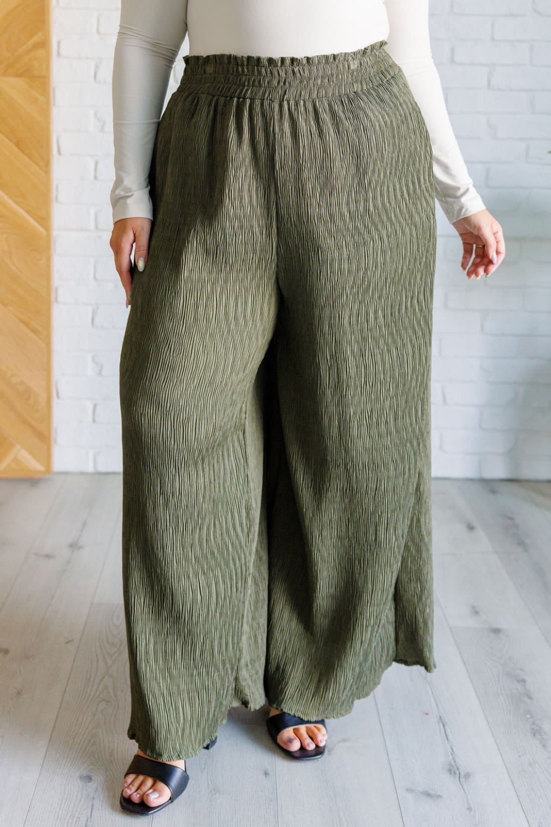 Harmony High Rise Wide Pants in Olive | Pants