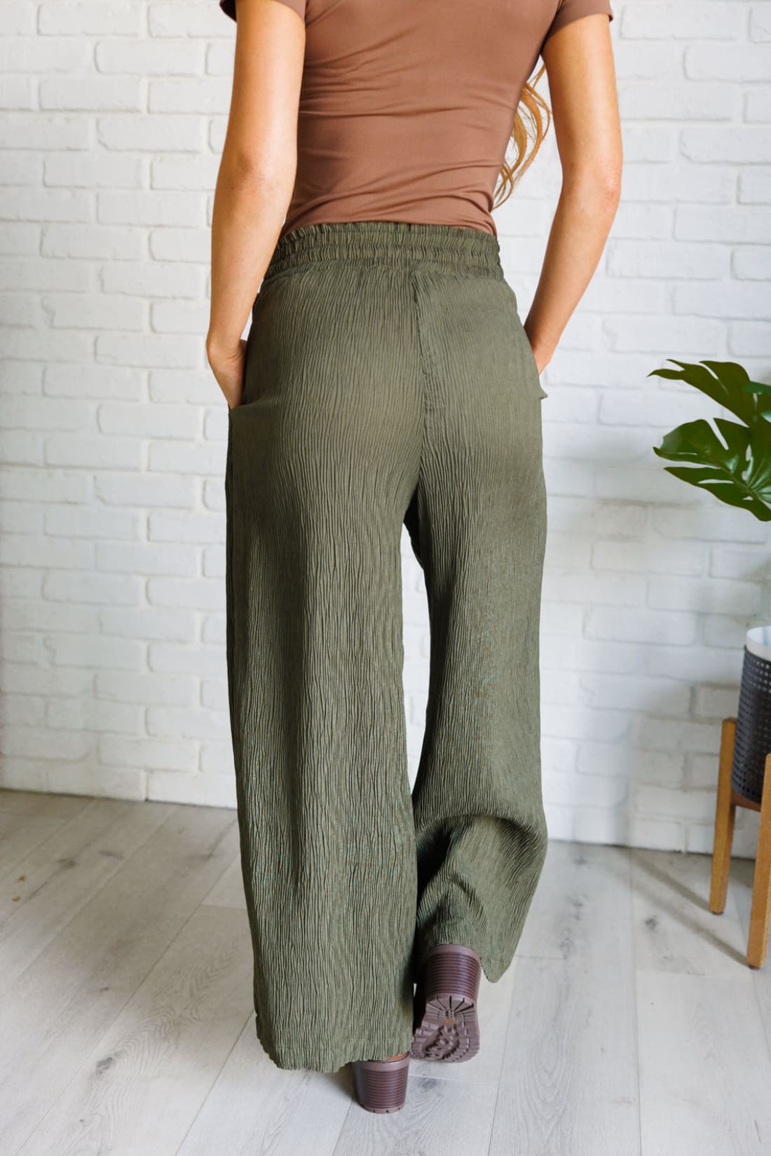 Harmony High Rise Wide Pants in Olive | Pants