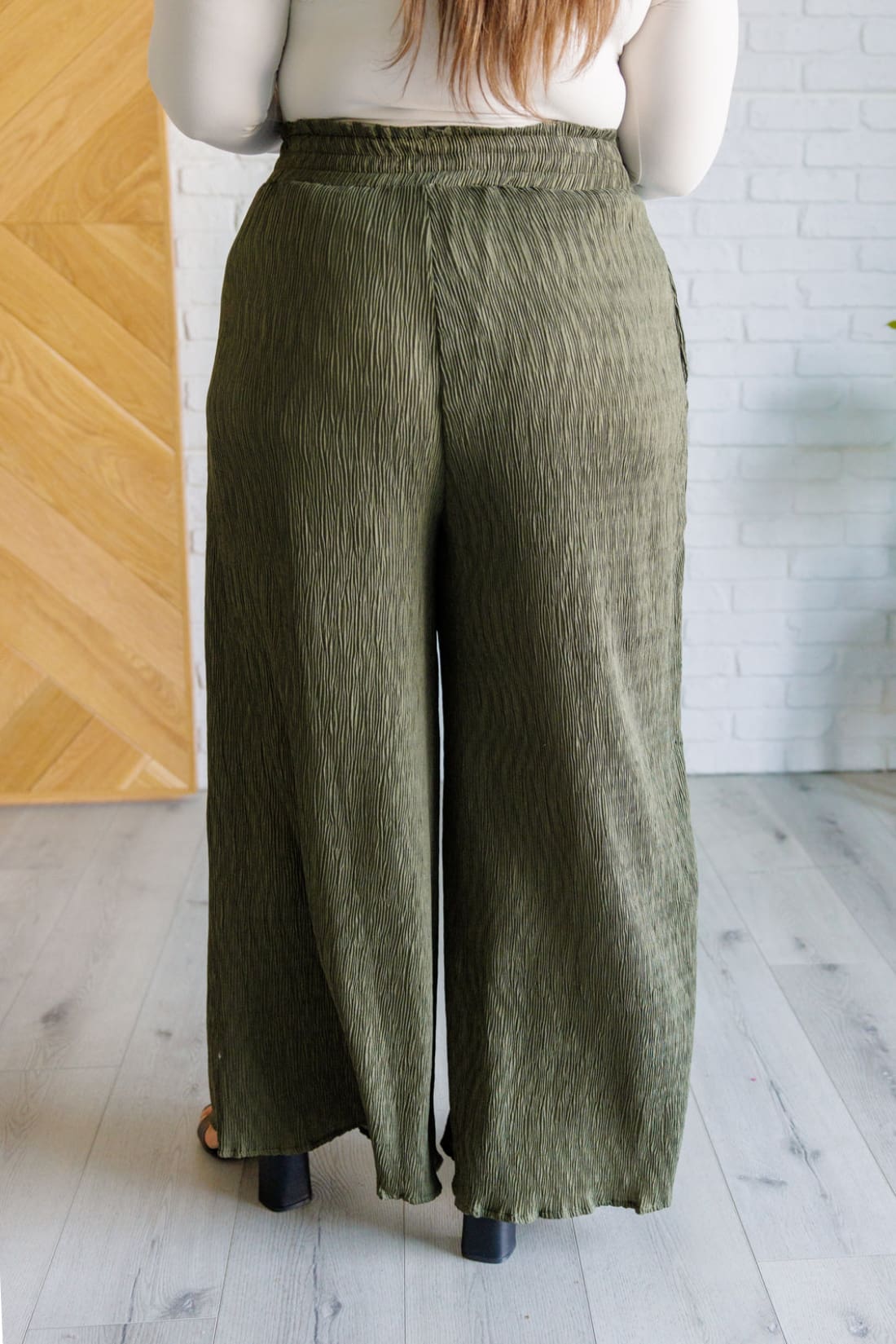 Harmony High Rise Wide Pants in Olive | Pants