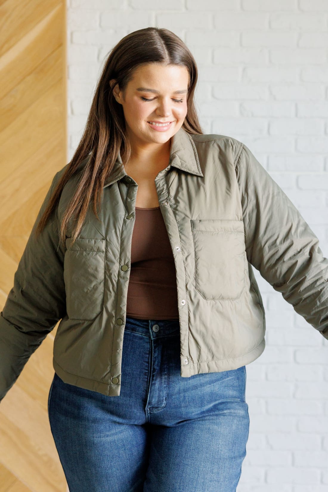 Hear Me Out Lightweight Puffer Jacket in Olive | Layers