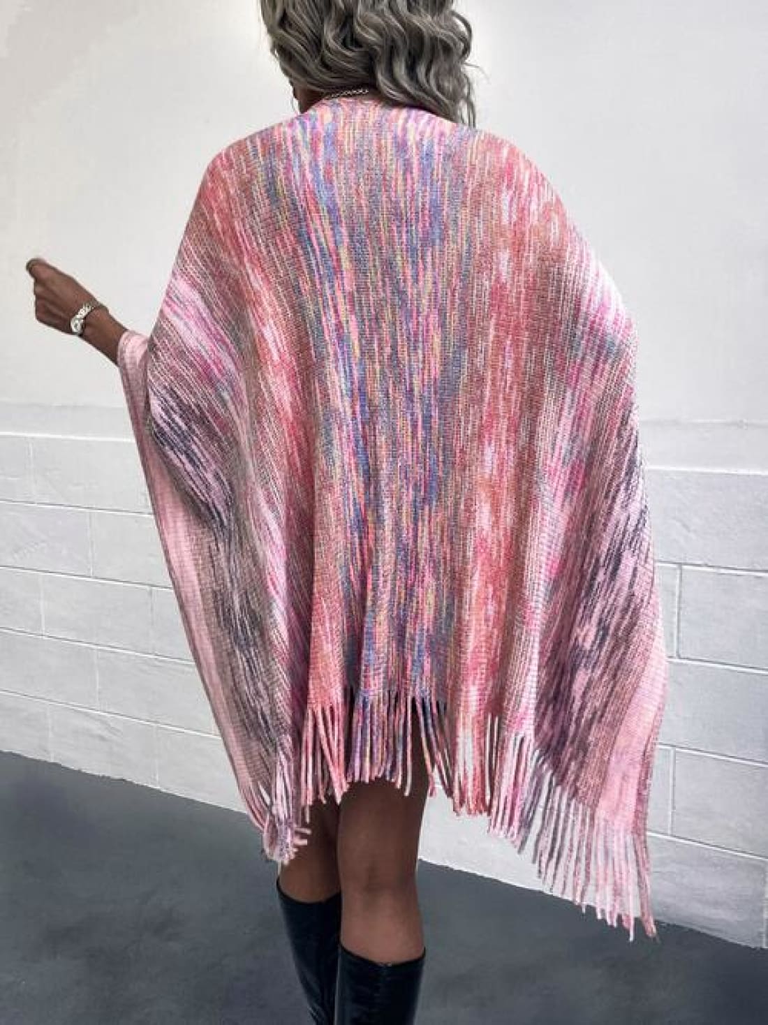 Heathered Fringe Hem Poncho | poncho