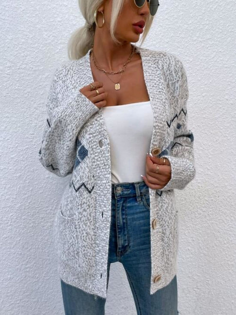 Heathered Pocketed Button Up Cardigan | Sweaters & Cardigans