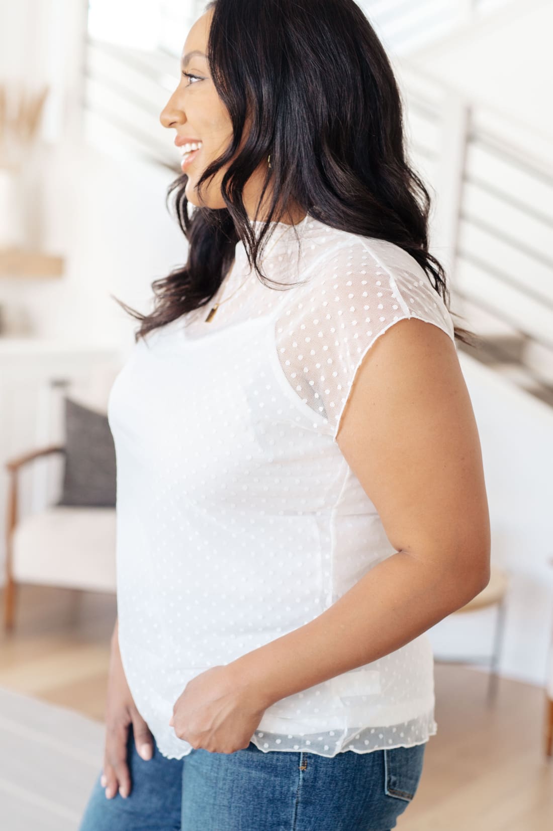 Here And Now Mock Neck Top In Cream | Blouses & Shirts