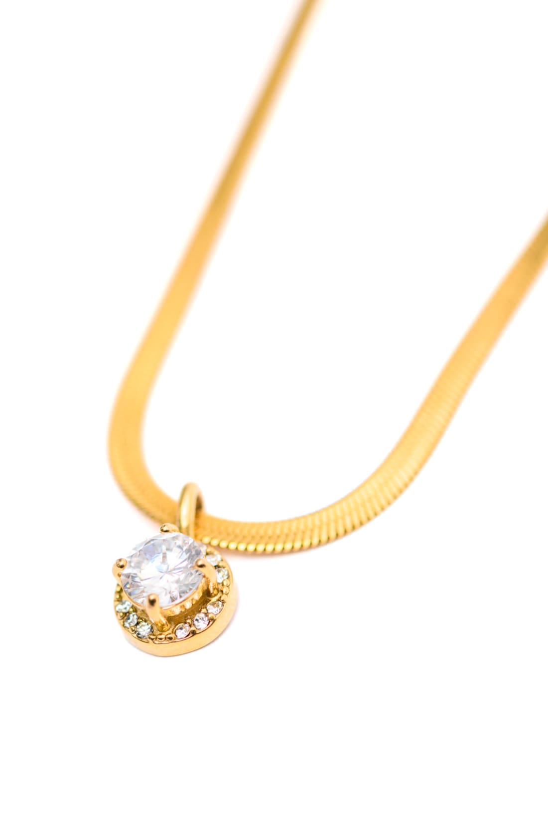 Here to Shine Gold Plated Necklace in White | Necklaces