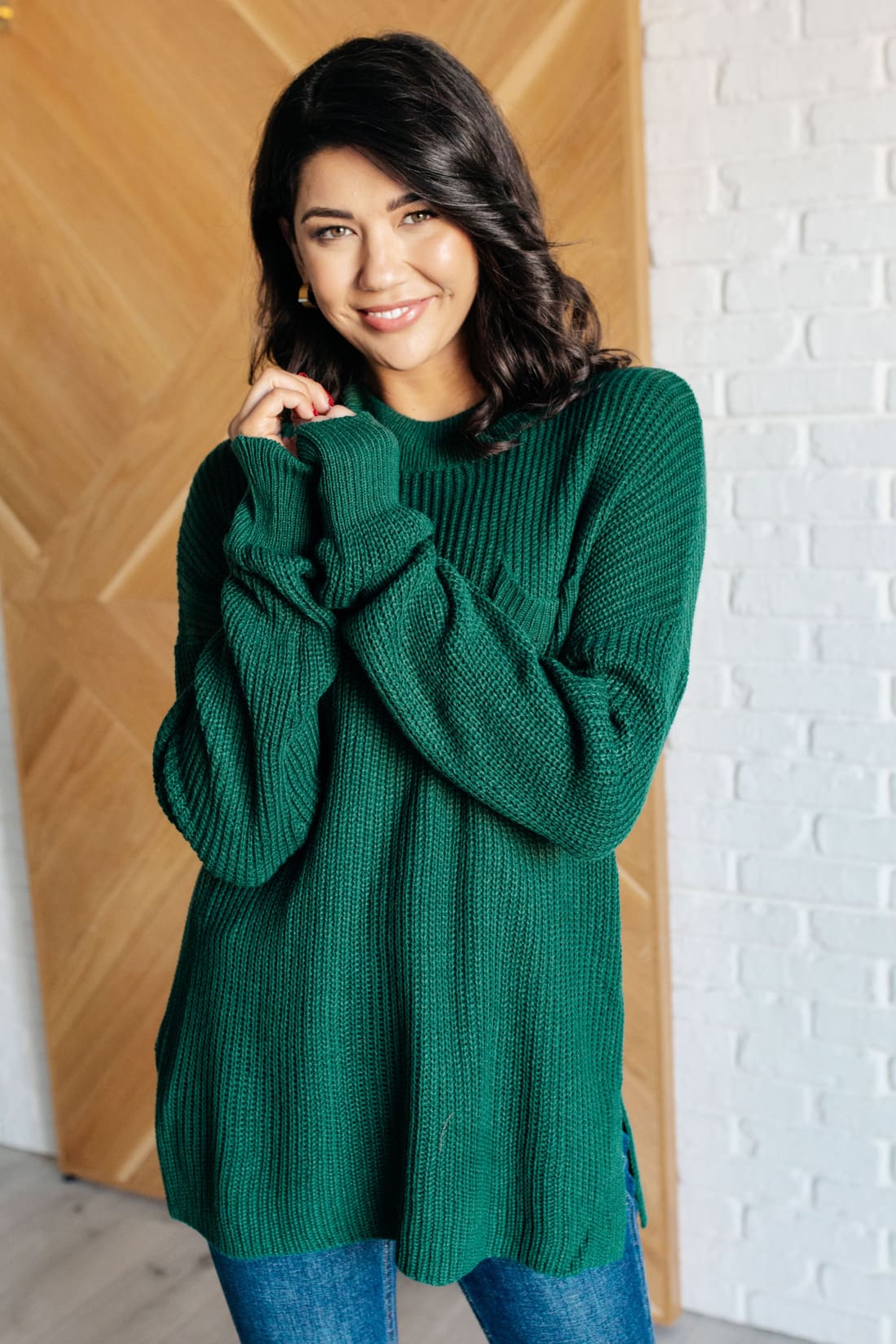 Tunic Sweater in Emerald | Sweaters & Cardigans