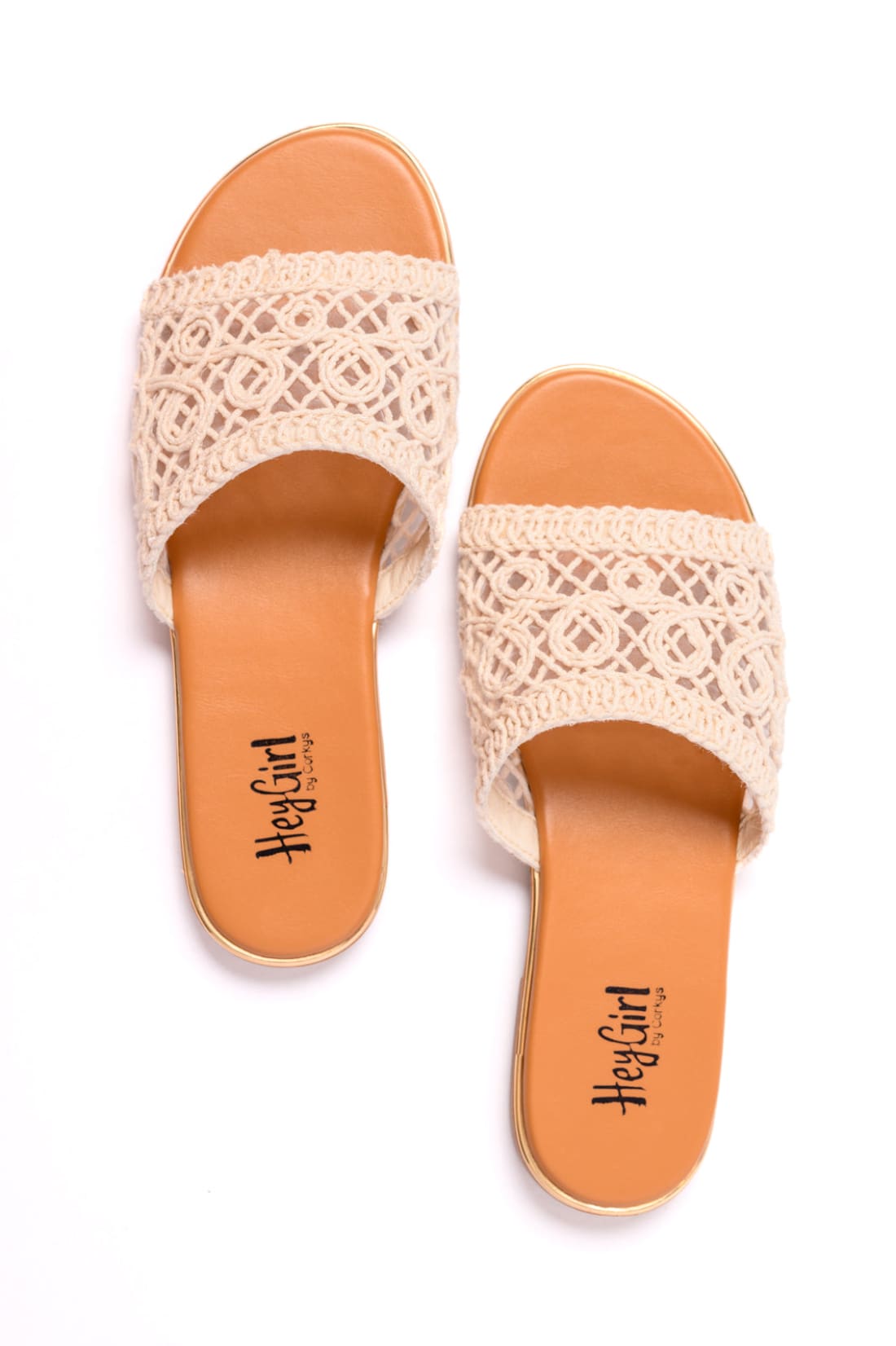 Hey Beach Crochet Flat Sandals in Natural | SANDALS