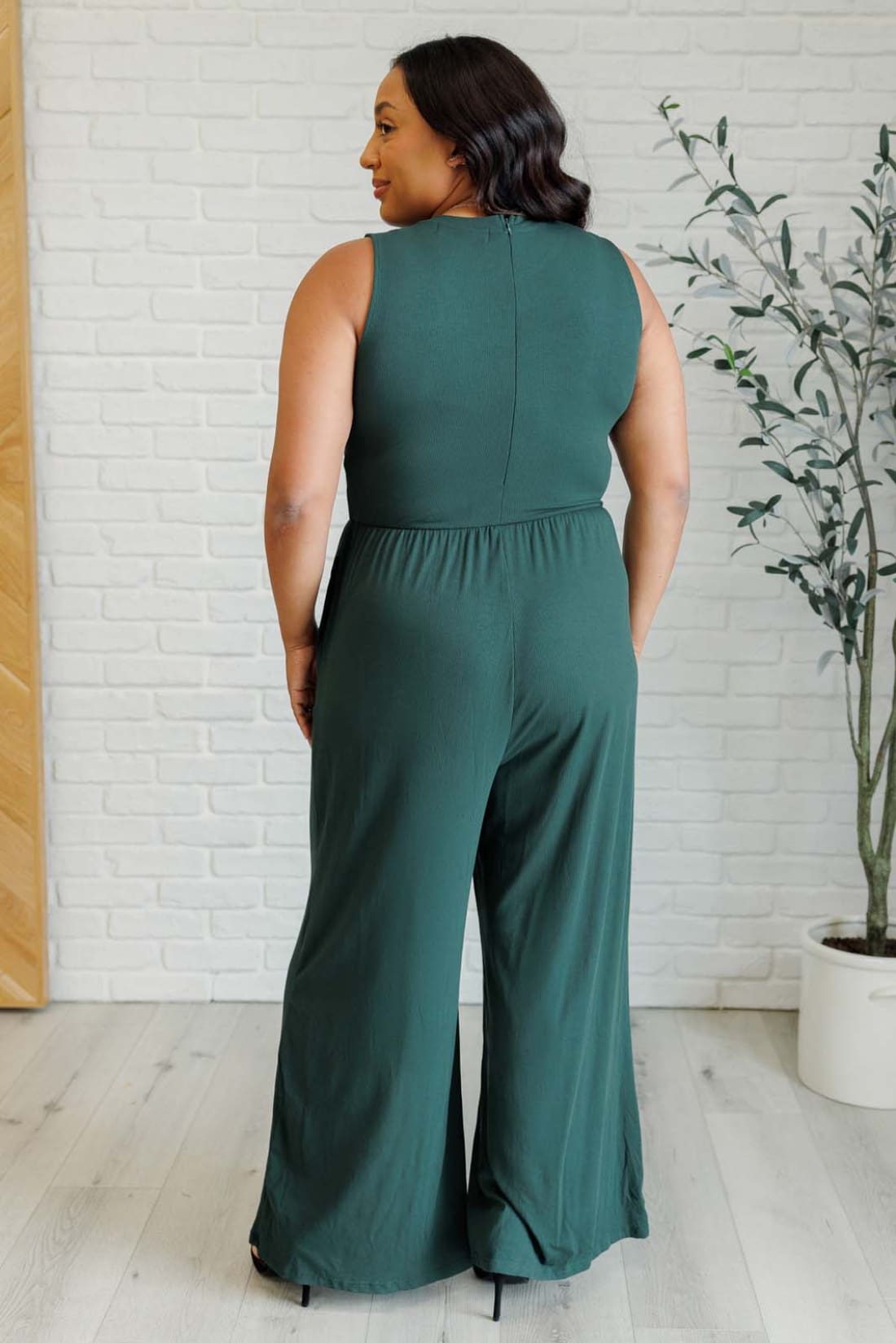 Hilary Wide Leg Jumpsuit in Green | Jumpsuits & Rompers