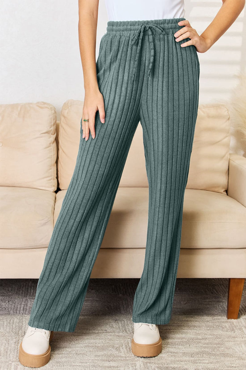 Hooded Top and Straight Pants Set