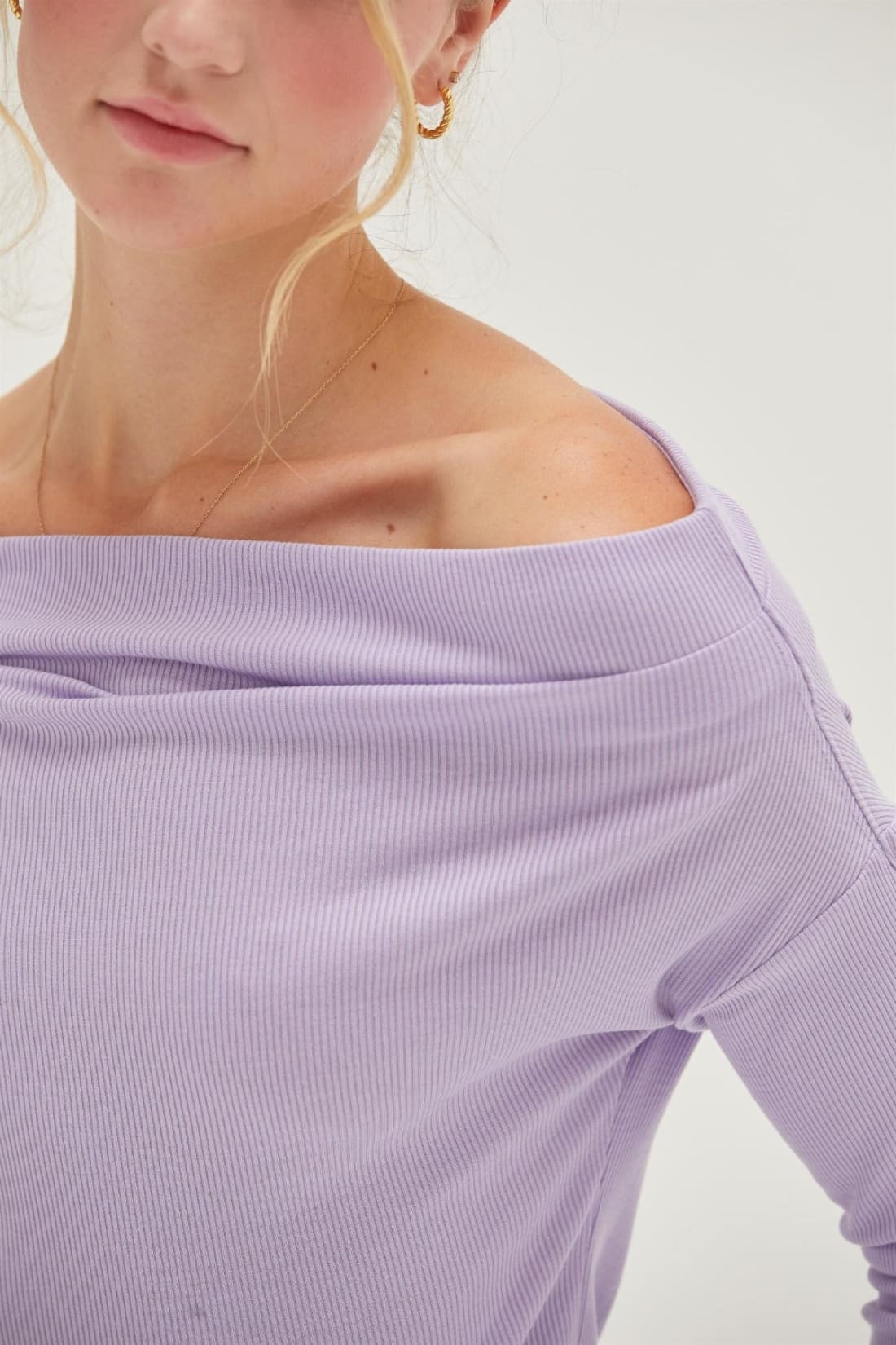 HYFVE Off Shoulder Ribbed Knit Top | Long Sleeve Tops