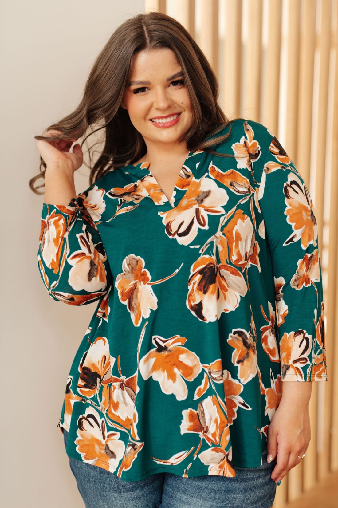 I Think Different Top in Teal Floral | Tops