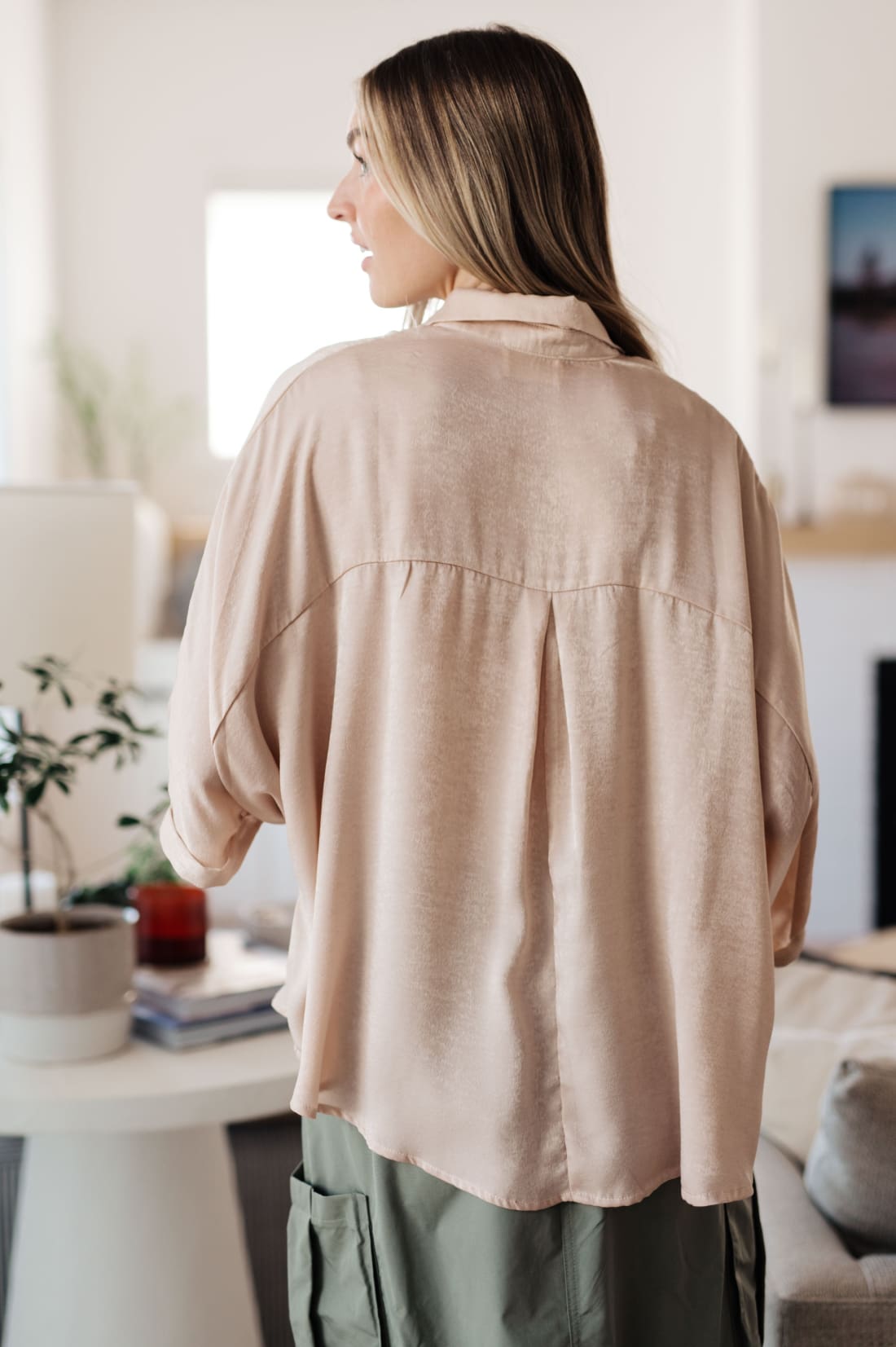 In Your Thoughts Oversized Dolman Sleeve Top in Champagne | Blouses & Shirts