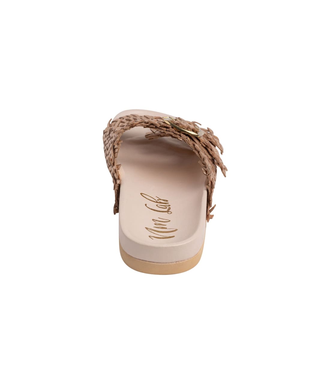 Intertwine Dual Woven Strap Slide in Champagne | sandals