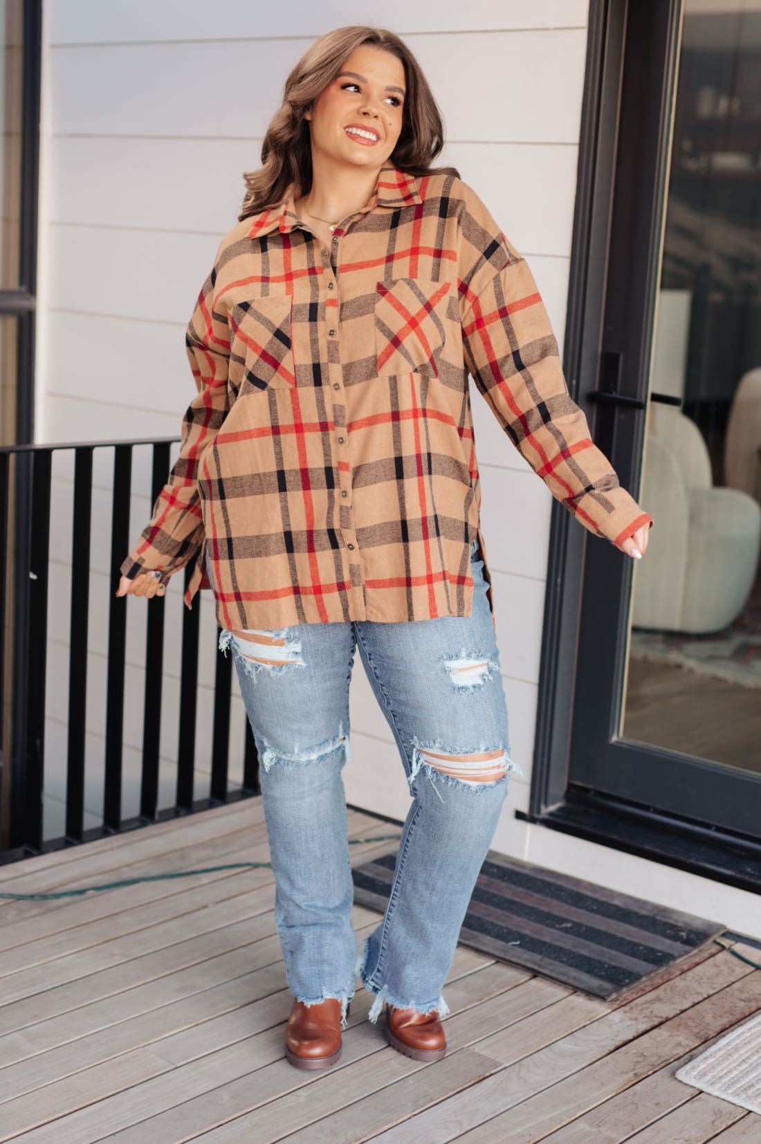 Is It Really Oversized Plaid Button Up | Tops