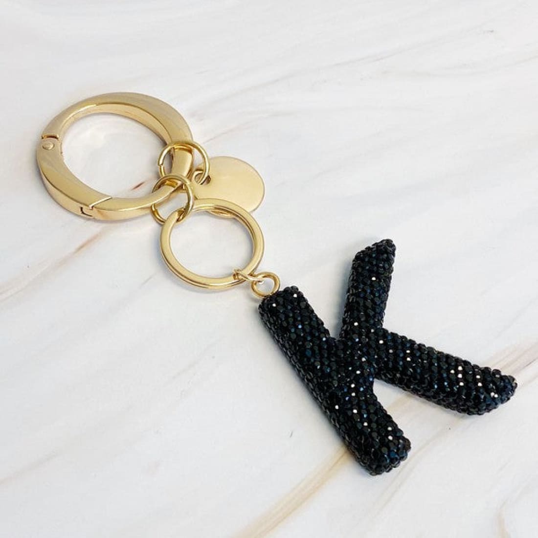 It Girl Glam Initial Key Chain - Black Diamonds | Keychains