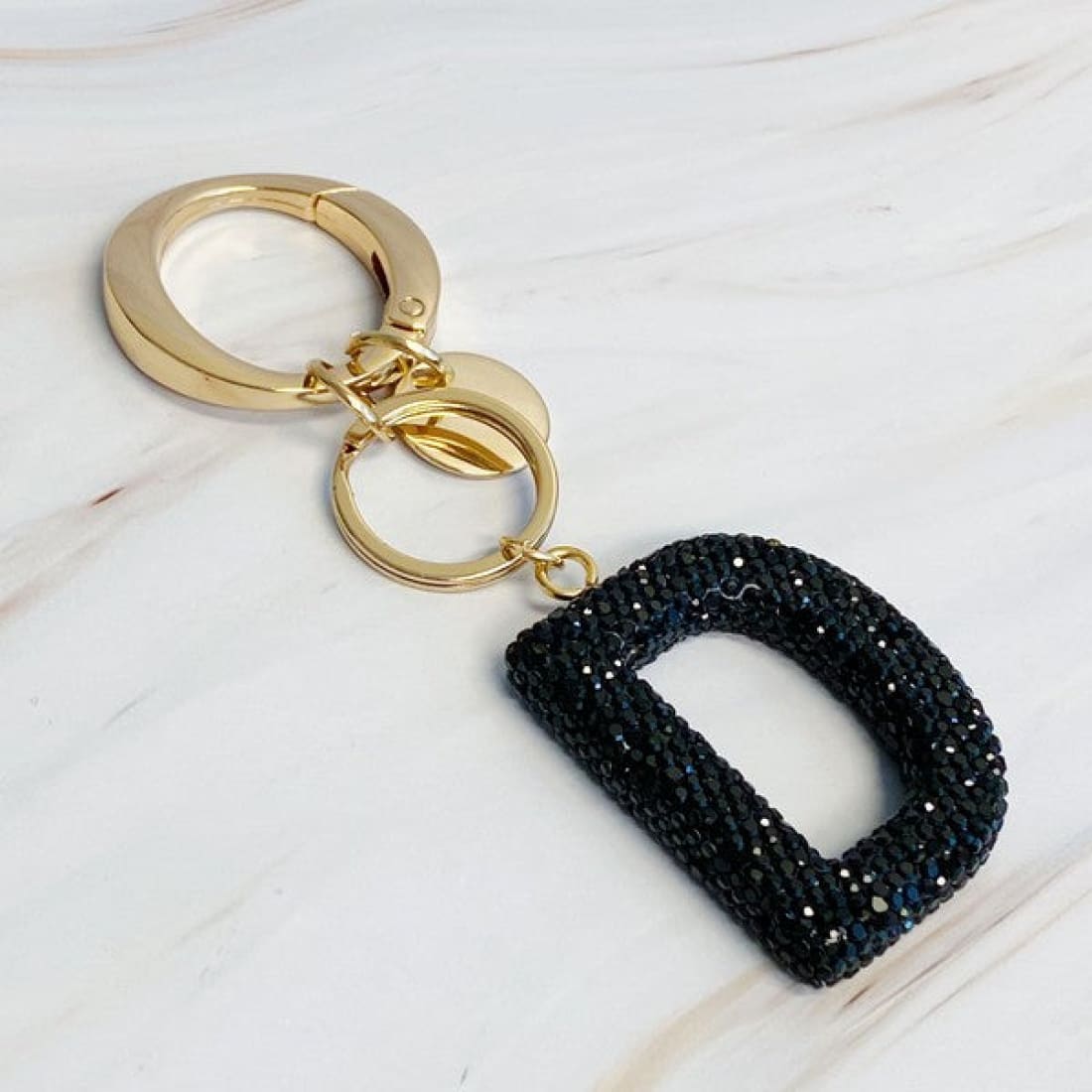 It Girl Glam Initial Key Chain - Black Diamonds | Keychains