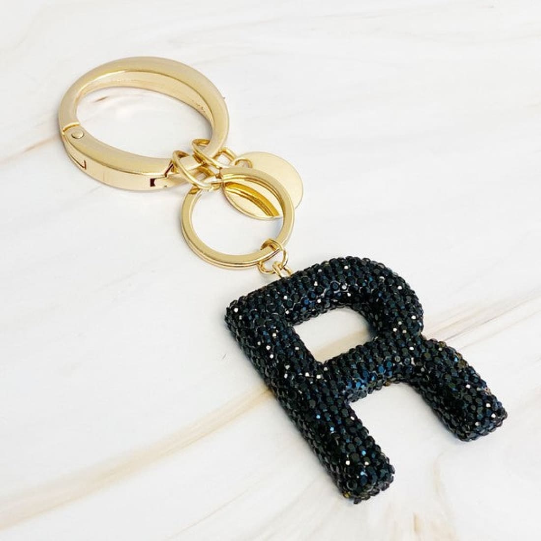 It Girl Glam Initial Key Chain - Black Diamonds | Keychains