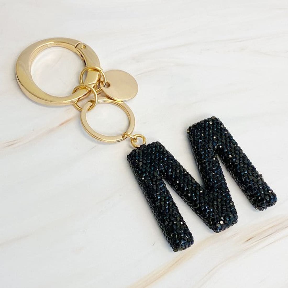 It Girl Glam Initial Key Chain - Black Diamonds | Keychains