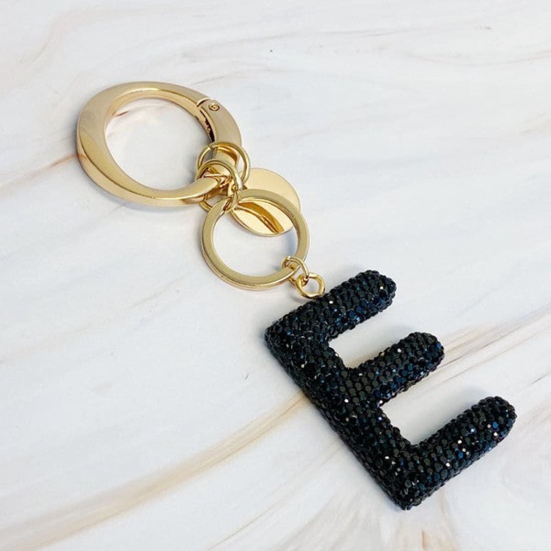 It Girl Glam Initial Key Chain - Black Diamonds | Keychains