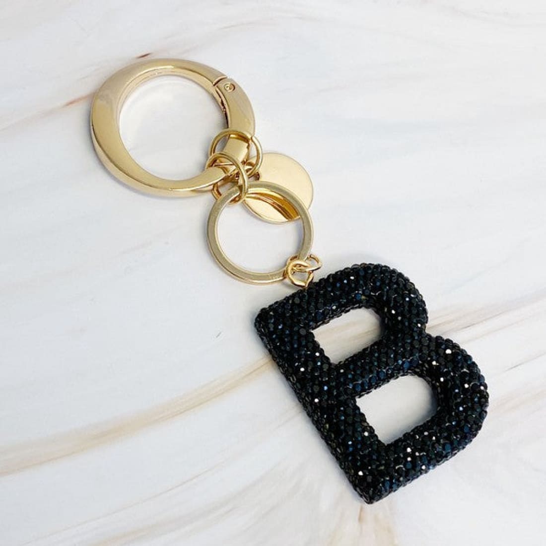 It Girl Glam Initial Key Chain - Black Diamonds | Keychains