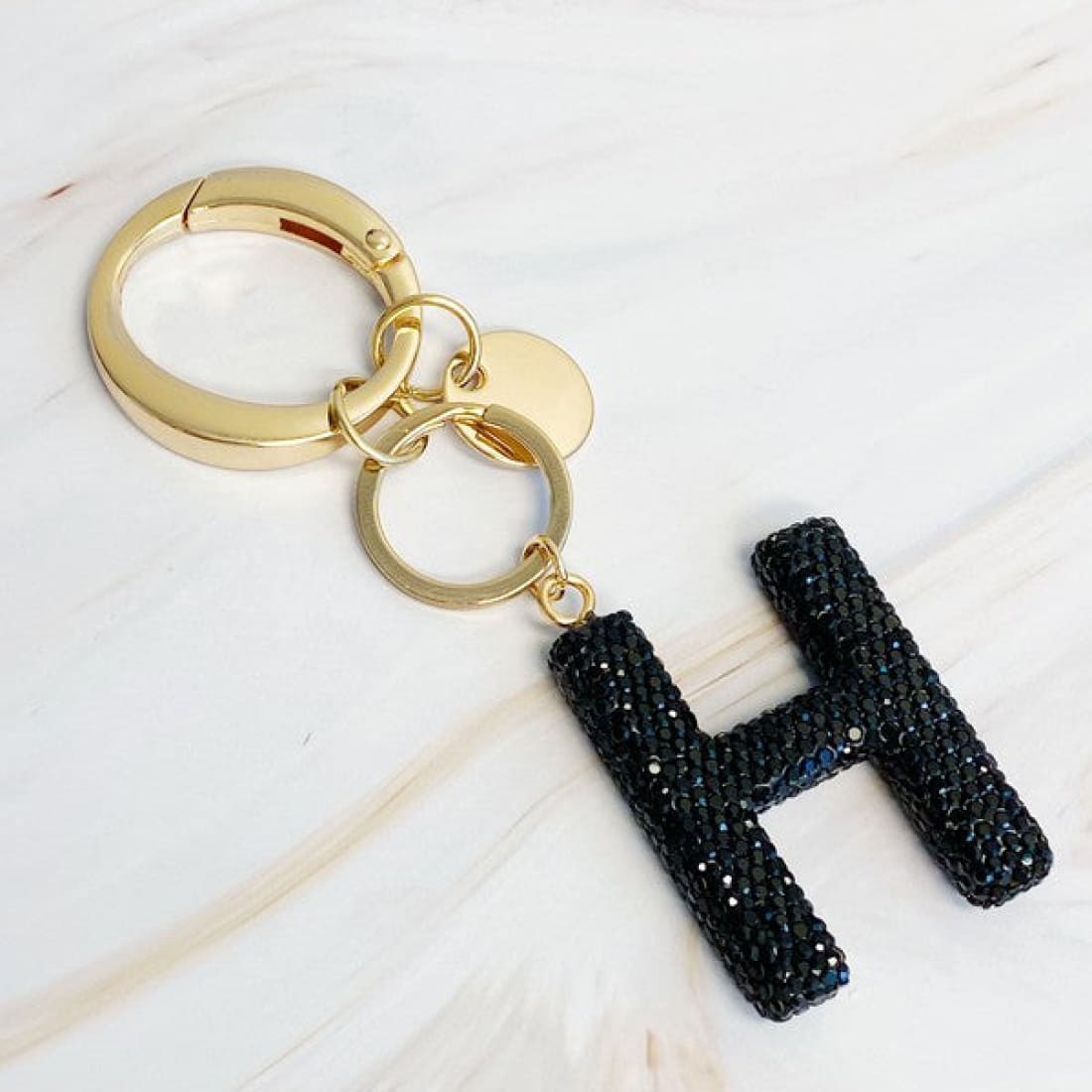 It Girl Glam Initial Key Chain - Black Diamonds | Keychains