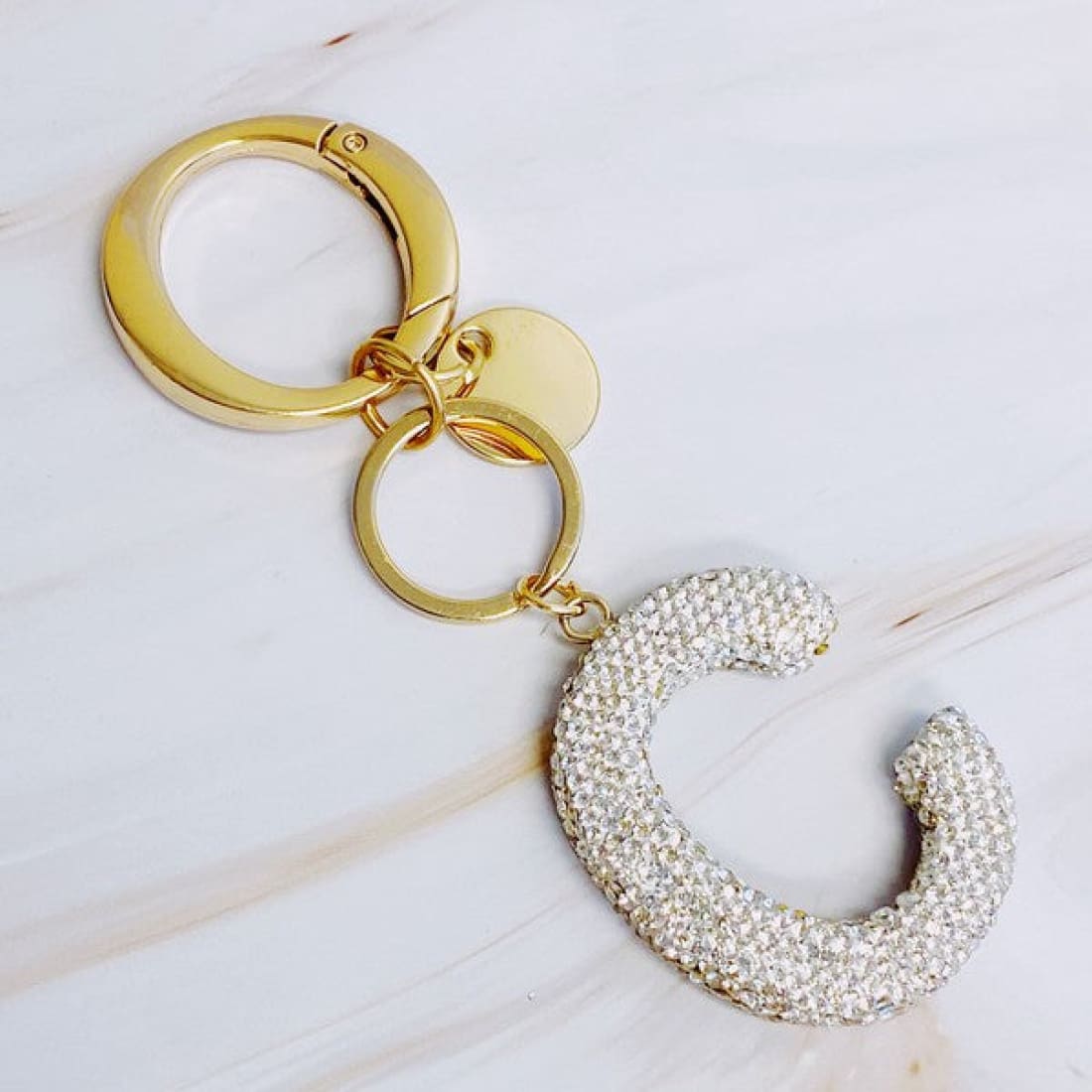 It Girl Glam Initial Key Chain - Crystal Clear | Keychains