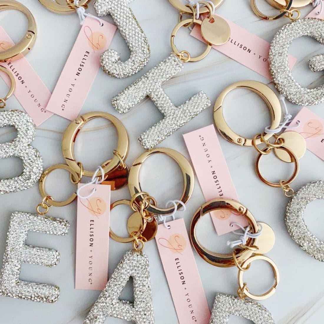 It Girl Glam Initial Key Chain - Crystal Clear | Keychains