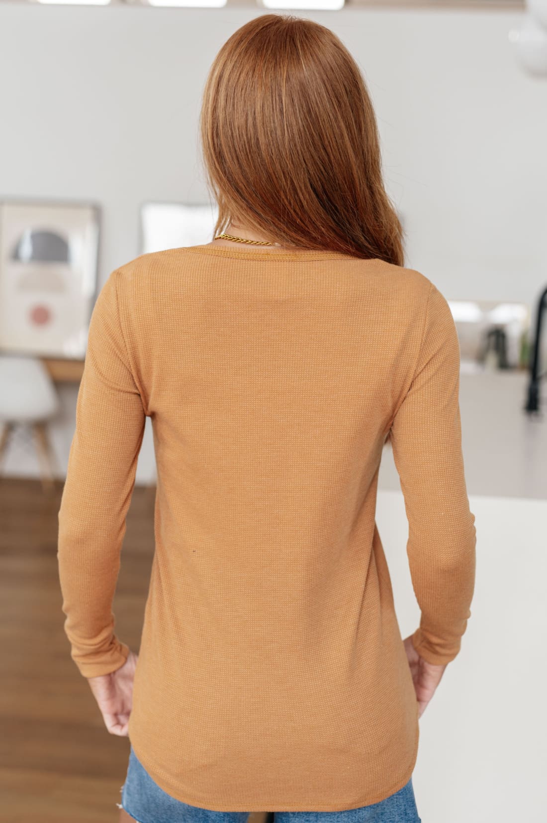 It’s Been So Long Henley in Golden Sand | Long Sleeve Tops