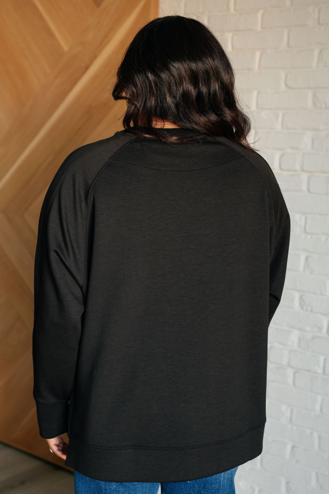 It’s The Little Things Relaxed Scuba Pullover in Black | Athleisure