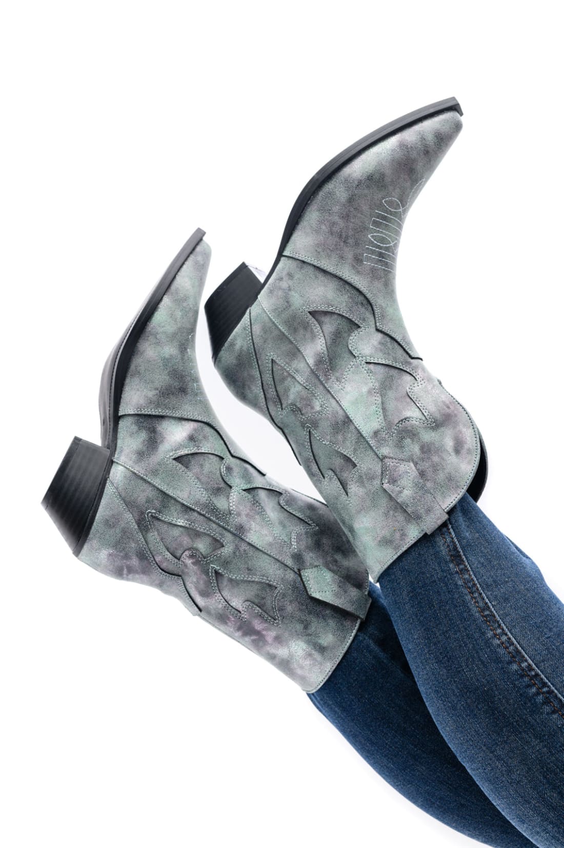 Jersey Metallic Boot in Blue | Shoes