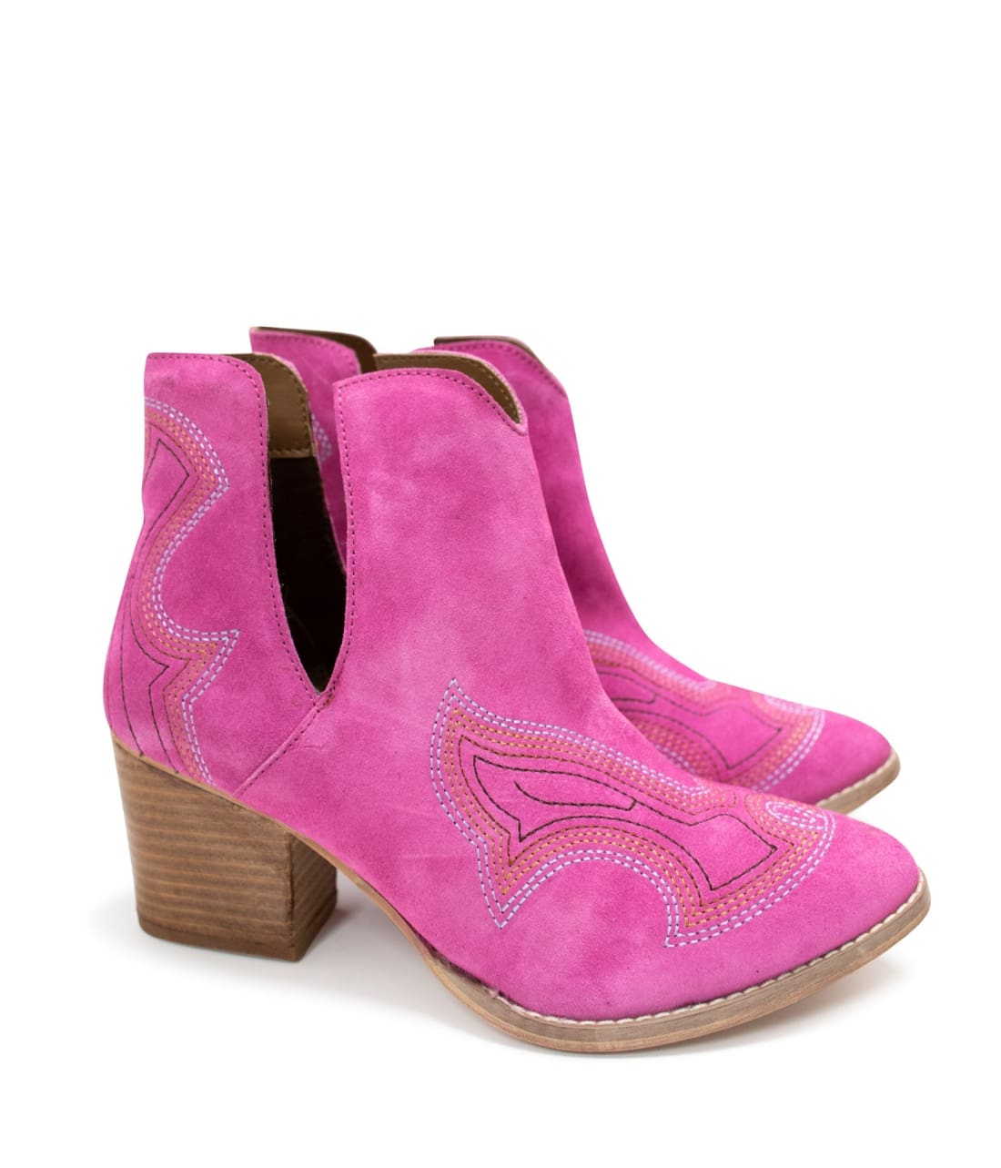 Genuine Suede Journee Ankle Boots in Magenta | boots