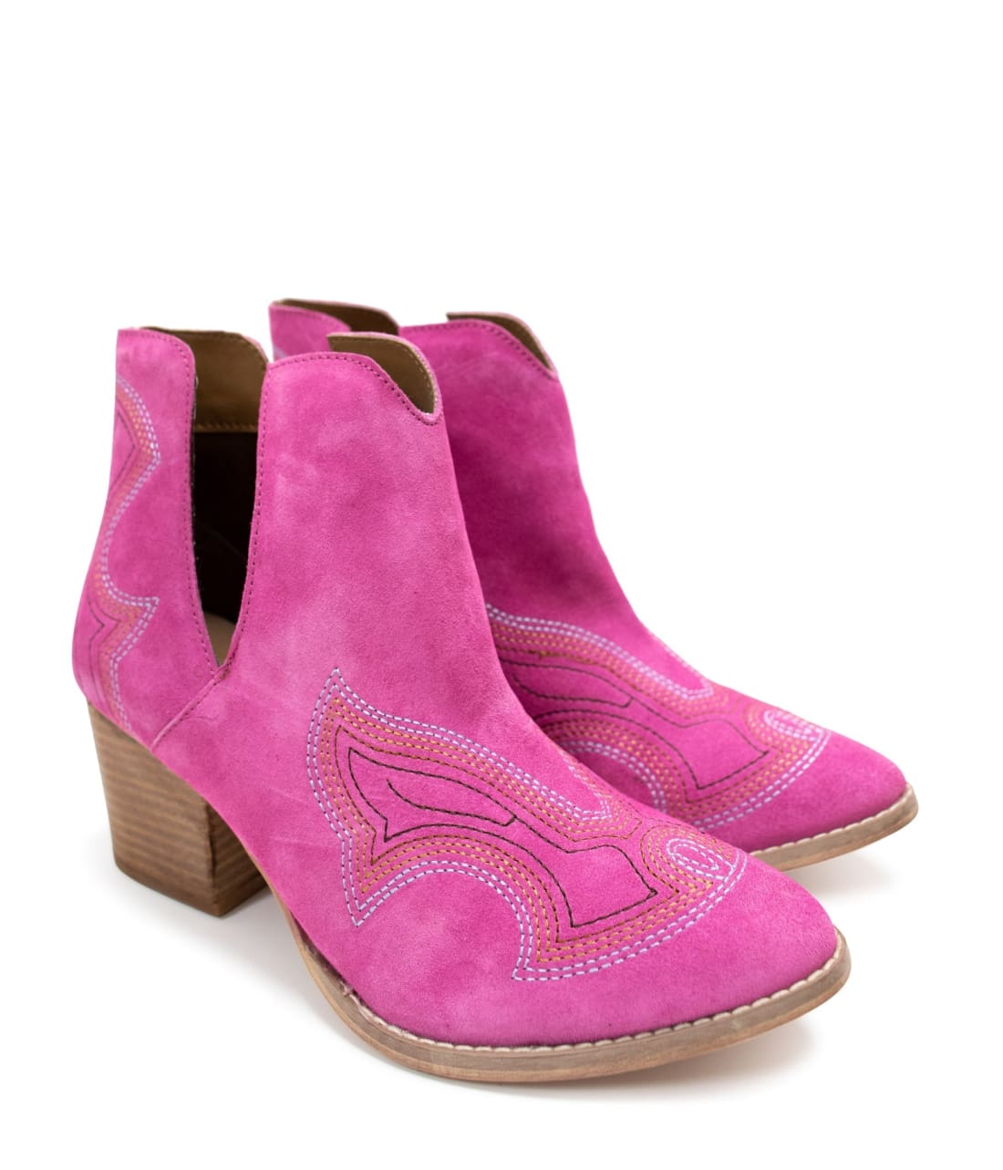 Genuine Suede Journee Ankle Boots in Magenta | boots