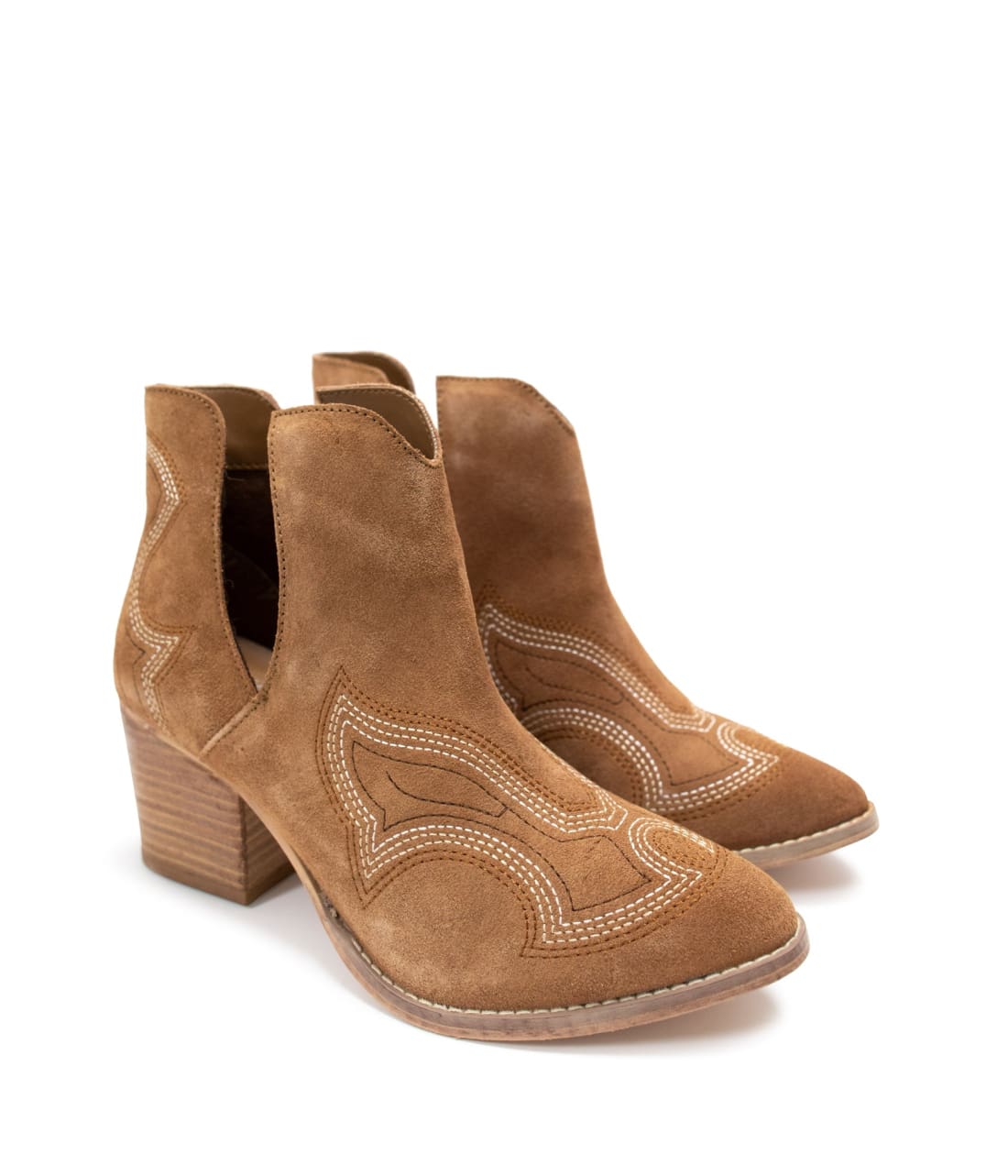 Genuine Suede Journee Ankle Boots in Tan | boots