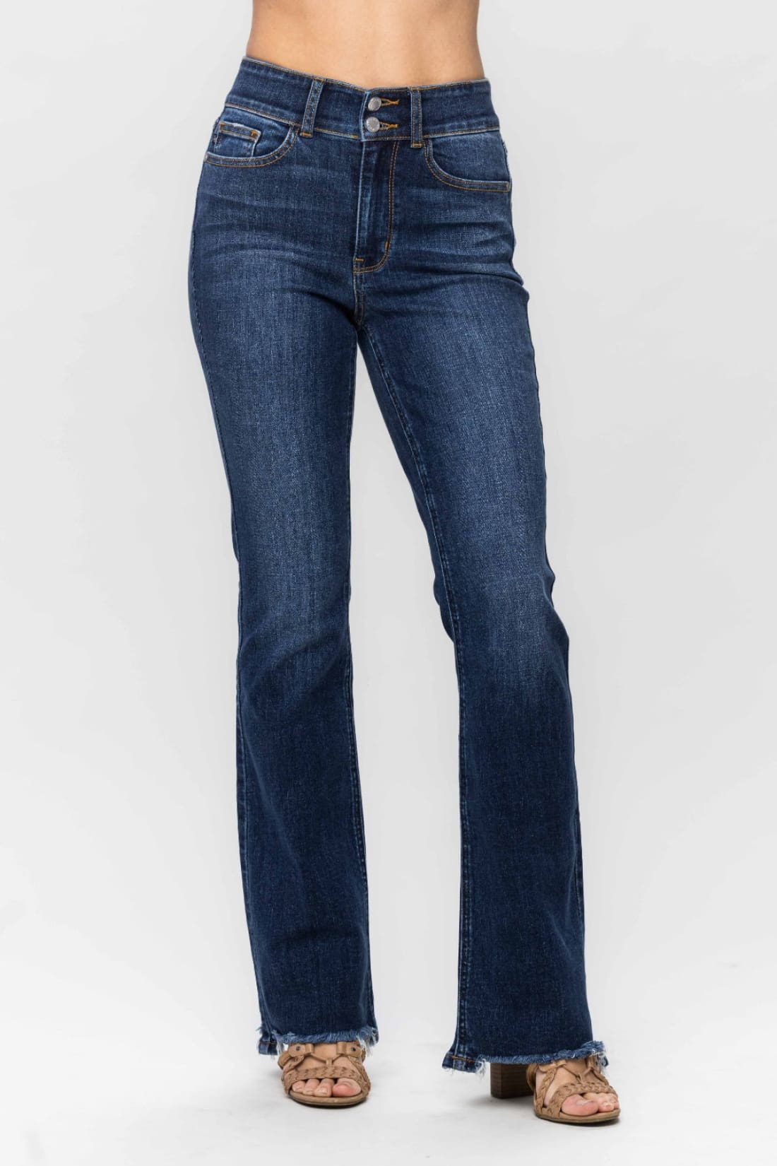 Judy Blue Full Size Frayed Hem Bootcut Jeans | Women’s Jeans