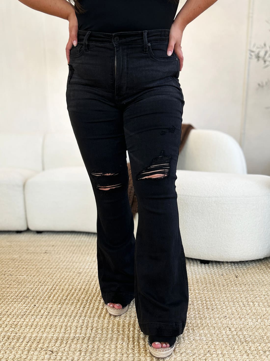 Judy Blue High Waist Distressed Flare Jeans | Women’s Jeans