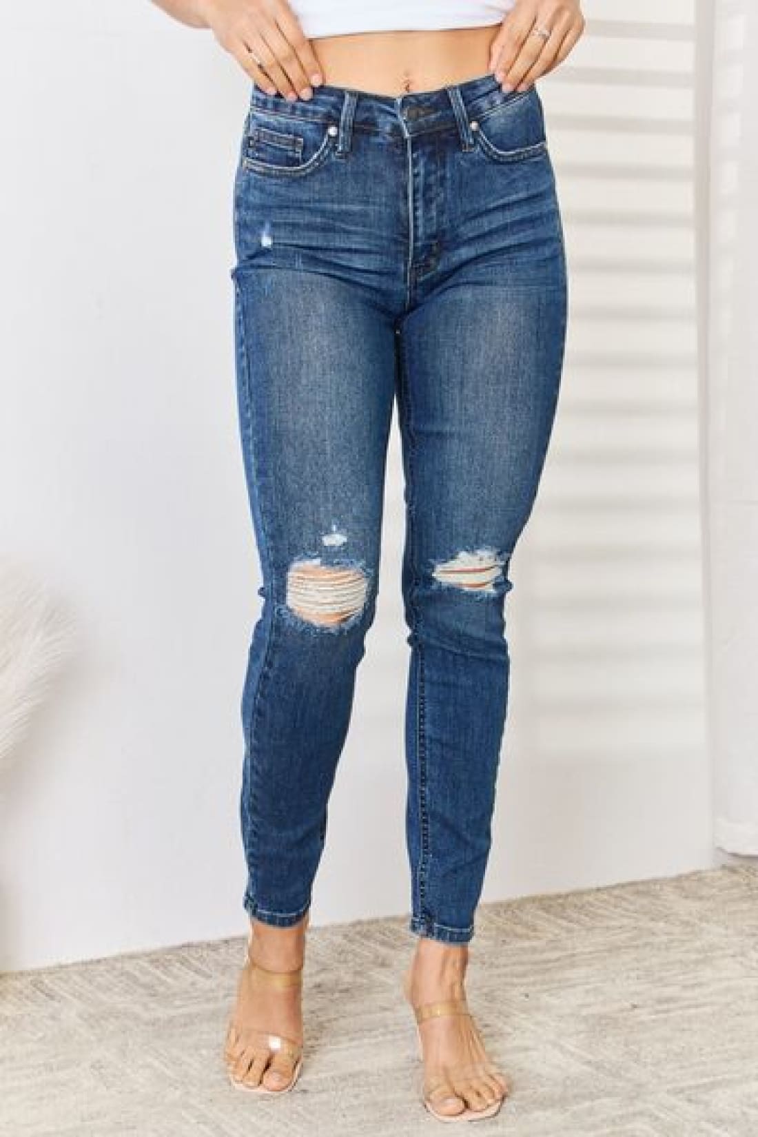 Judy Blue High Waist Distressed Slim Jeans | Women’s Jeans