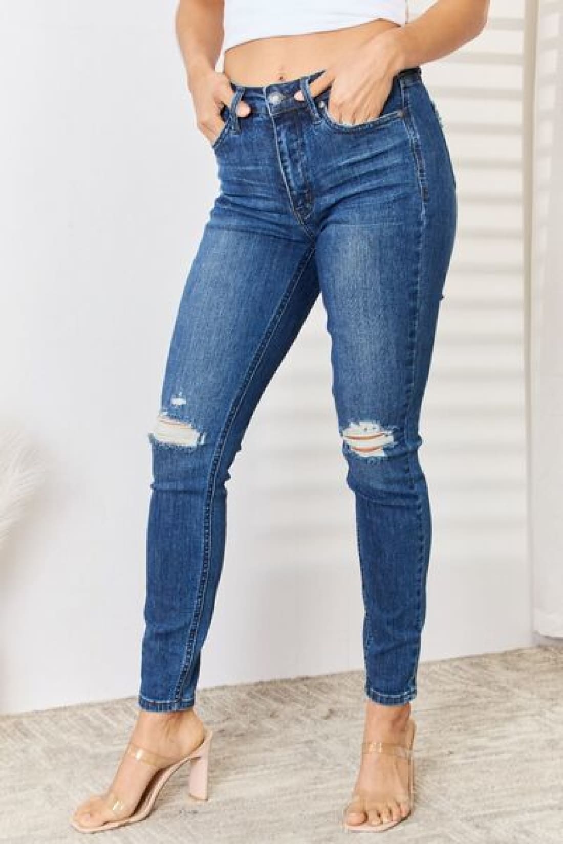 Judy Blue High Waist Distressed Slim Jeans | Women’s Jeans