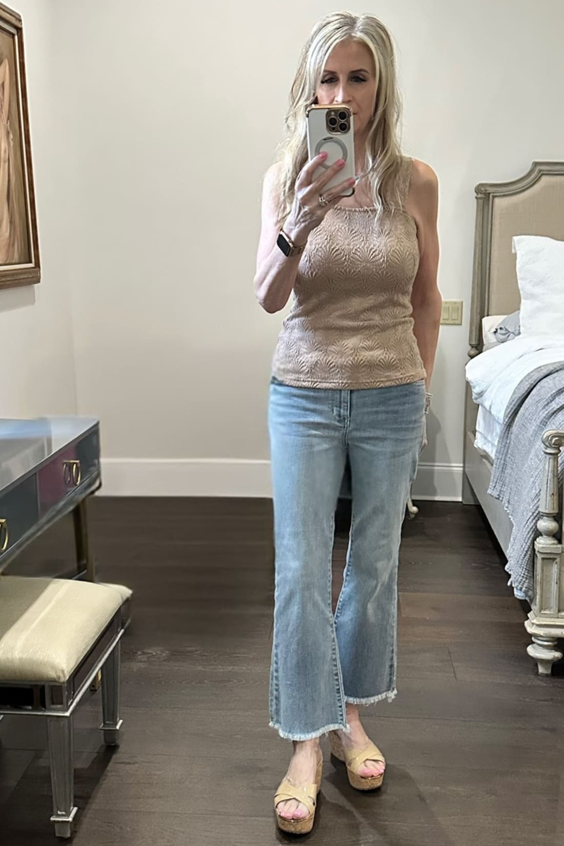 Judy BLue Mckaylee Mid Rise Kick Flare Jeans with Frayed Hem