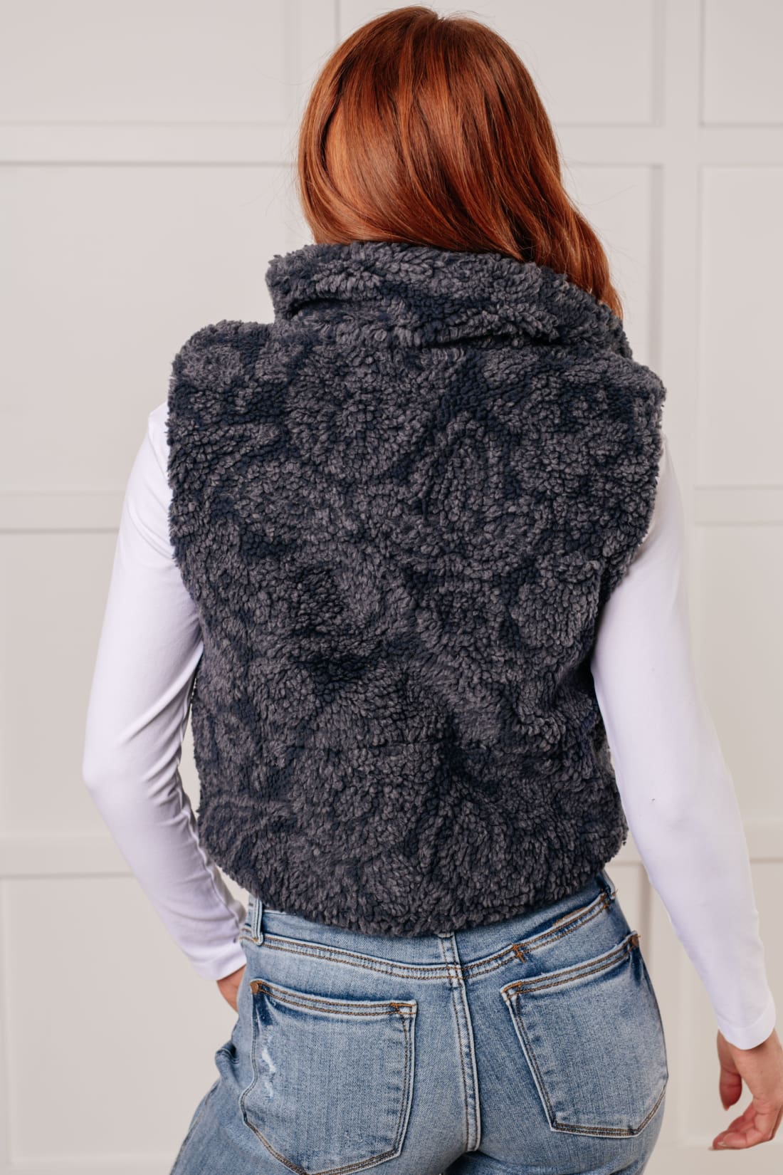 Just One More Layer Paisley Sherpa Print Vest | vest