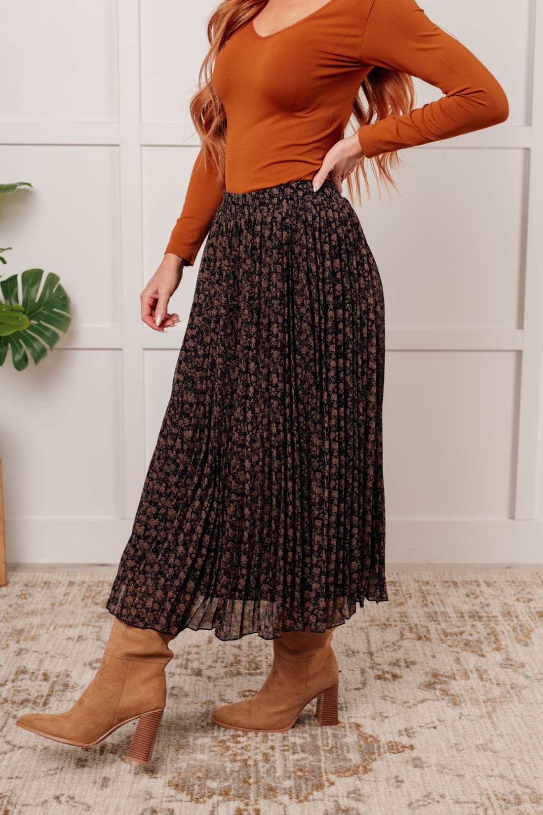 Just What You Wanted Floral Print Pleated Skirt | skirt