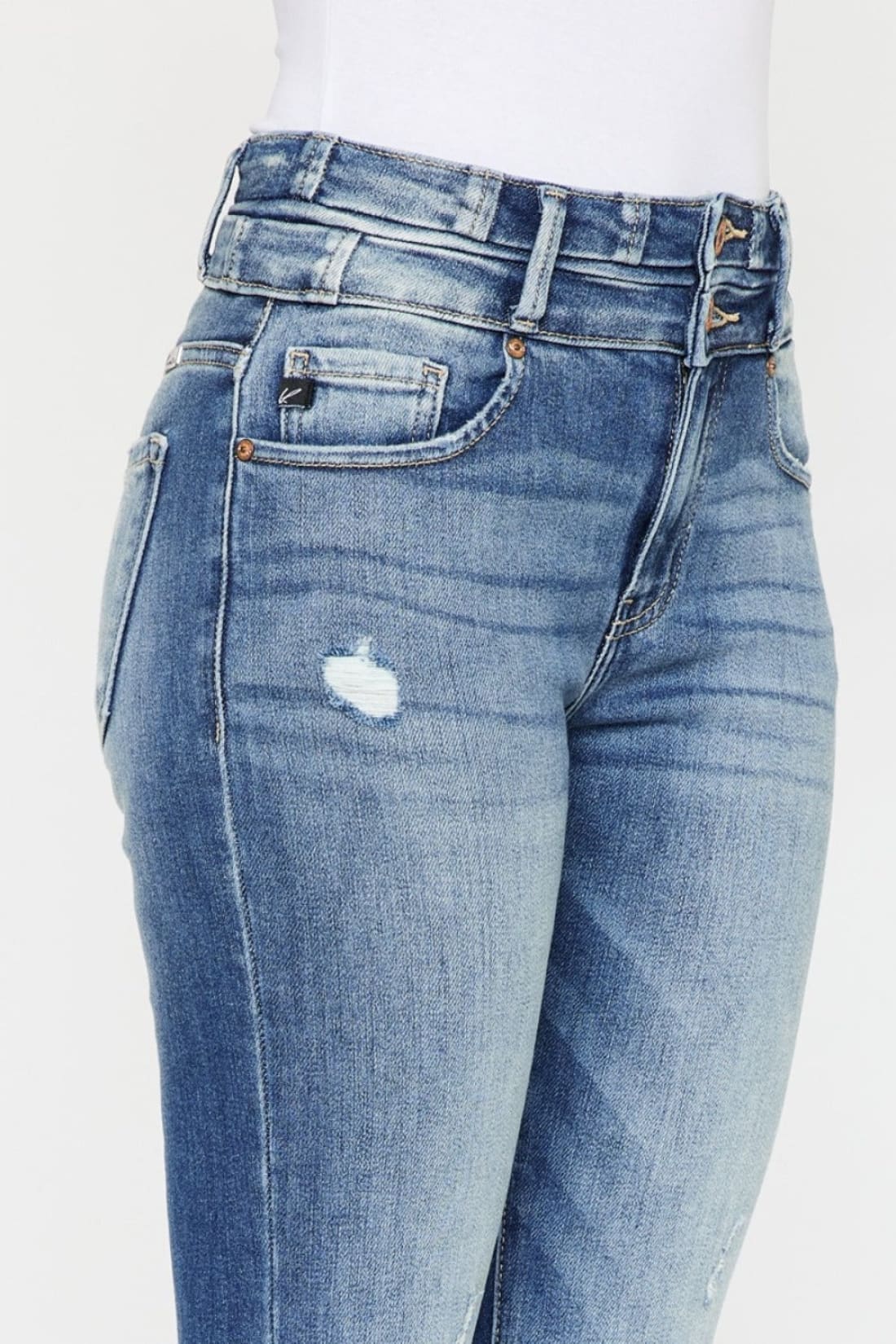 Kancan High Rise Wide Waistband Flare Jeans - Limited Quantities